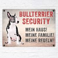 Hundeschild BULLTERRIER SECURITY, wetterbeständiges Warnschild Bild 2