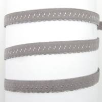 Schrägband elastisch, 12mm, vorgefalzt, Gummi, Elastic, nähen, Meterware, 1meter, grau Bild 1