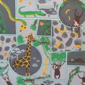 Jersey Dschungel - 14,50 EUR/m - Giraffe - Faultier - Affe - Schlange Bild 1