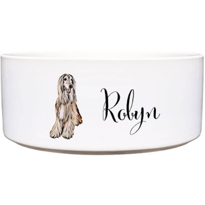 Hundenapf aus Keramik mit dem Namen ihres Hundes personalisiert in zwei Größen 