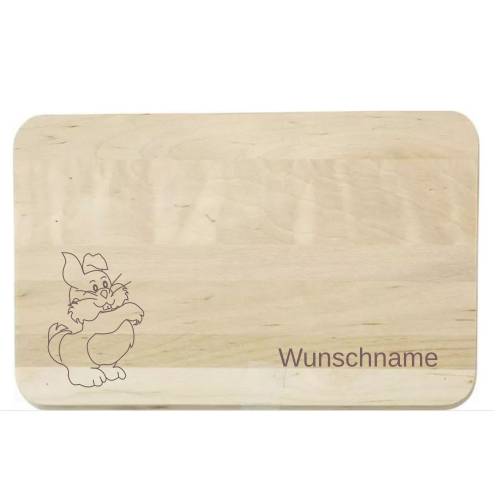 Osterhase mit Name personalisiertes graviertes Holz-Schneidebrett Birke