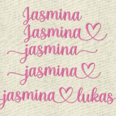 Stickdatei ABC Buchstaben Schönschrift mit Herzen & Schnörkel 25mm – Set 641 In Love 3