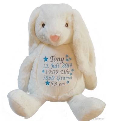 Plüschtier Hase bestickt mit Namen