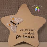 Erinnerung an ein Sternenkind, Geschenk für Sterneneltern, individuelle gestaltetes Trauergeschenk, Naturholz Stern Bild 2