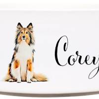 Keramik Futternapf COLLIE ︎ personalisiert ︎ Hundenapf mit Name Bild 1