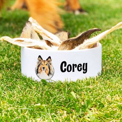 Keramik Futternapf COLLIE, Hundenapf mit Name