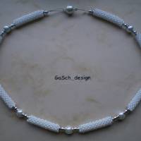 Häkelkette, gehäkelte Perlenkette * Weißes Wunder Bild 1