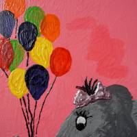 Acrylbild PAULINE ELEFANTENKIND Acrylmalerei KinderzimmerbildMalerei Gemälde auf Leinwand Handarbeit Geschenk zur Geburt Bild 4