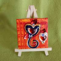 Minibild HERZERL Acrylmalerei Keilrahmen Staffelei Geschenk zu Muttertag Valentinstag für Verliebte Bild 3