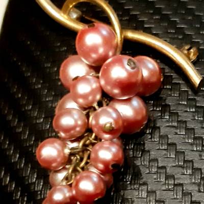 Vintage  Brosche "Traube" edel Perlen schön
