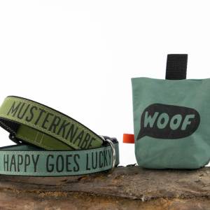 Hundehalsband mit Motiv aus festem Baumwollstoff in verschiedenen Farben | Dry Oilskin | Siebdruckverfahren Bild 9