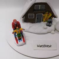 Geschenkdeko Wintersport - Skiläufer, Vater und Kind - Urlaub Wintersport Geburtstag Bild 1