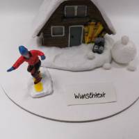 Geschenkdeko Wintersport - Skiläufer, Spaß auf dem Snowboard - Urlaub Wintersport Geburtstag Bild 1
