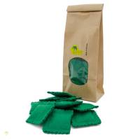Nudeln aus Filz in Papiertüte, dunkelgrün, 3er Set aus je 10 Stk. Tagiatelle, Farfalle und Ravioli Bild 3