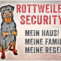 Hundeschild ROTTWEILER SECURITY, wetterbeständiges Warnschild Bild 1