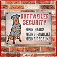 Hundeschild ROTTWEILER SECURITY, wetterbeständiges Warnschild Bild 2