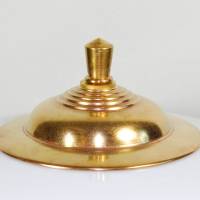 Unikat Tischlampe Leuchte Jugendstil edel elegant groß 51 cm Messing Glasperlen gold einmalig upcycling vintage Bild 6