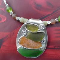 *Natur Pearls grün*  Ohrhänger aus Glasperlen passend zu meinen Strandglas - Kreationen Bild 2