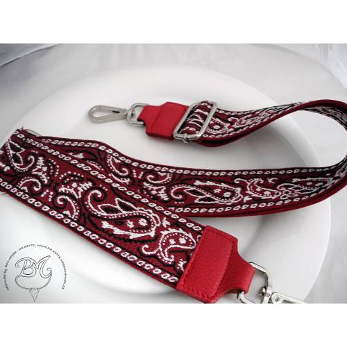 Schultergurt Taschentrageriemen rot schwarz weiß für Taschen Handtaschen