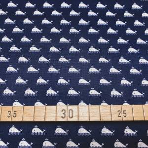 Stoff Wal - dunkelblau - 10,00 EUR/m - 100% Baumwolle - Patchwork Bild 1