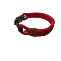 Hundehalsband, verstellbar, rot, braun, Leder und Schnalle Bild 1