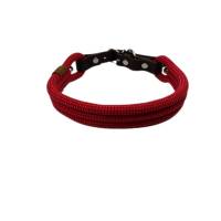 Hundehalsband, verstellbar, rot, braun, Leder und Schnalle Bild 2