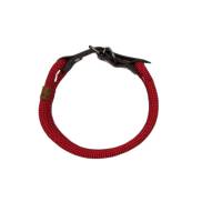 Hundehalsband, verstellbar, rot, braun, Leder und Schnalle Bild 3