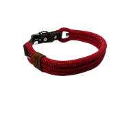 Hundehalsband, verstellbar, rot, braun, Leder und Schnalle Bild 4