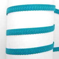 Schrägband elastisch, 12mm, vorgefalzt, Gummi, Elastic, nähen, Meterware, 1meter, aqua Bild 1