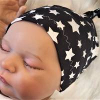 BLITZVERSAND! Handmade Baby Knotenmütze , Kopfumfang 41-43 cm,  Sterne Bild 1