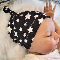 BLITZVERSAND! Handmade Baby Knotenmütze , Kopfumfang 41-43 cm,  Sterne Bild 5