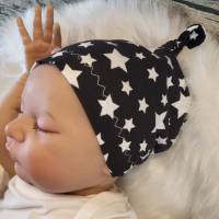 BLITZVERSAND! Handmade Baby Knotenmütze , Kopfumfang 41-43 cm,  Sterne Bild 6