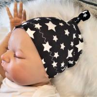 BLITZVERSAND! Handmade Baby Knotenmütze , Kopfumfang 41-43 cm,  Sterne Bild 7