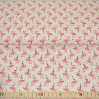 Baumwolle Cretonne Dekostoff Flamingo creme-rosa (1m/9,-€) Bild 2