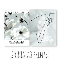Bilderset MARSEILLE - MARCHÉ AUX FLEURS türkis Printset 10er DIN A3/A4/A5 Prints Bilder Poster Bilderset Kunstdrucke Bild 3