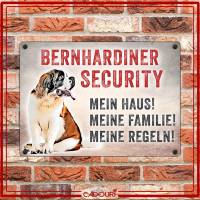 Hundeschild BERNHARDINER SECURITY, wetterbeständiges Warnschild Bild 2