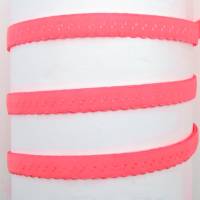 Schrägband elastisch, 12mm, vorgefalzt, Gummi, Elastic, nähen, Meterware, 1meter, rosa-leuchtend Bild 1