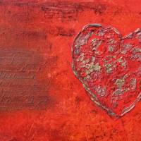 Acrylbild LIEBESBRIEFE Geschenk zu Valentinstag oder Muttertag Malerei Kunst auf einem Keilrahmen Herzbild handgefertigt Bild 6