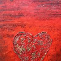 Acrylbild LIEBESBRIEFE Geschenk zu Valentinstag oder Muttertag Malerei Kunst auf einem Keilrahmen Herzbild handgefertigt Bild 7