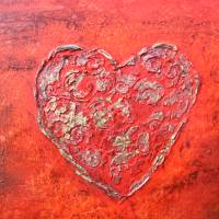 Acrylbild LIEBESBRIEFE Geschenk zu Valentinstag oder Muttertag Malerei Kunst auf einem Keilrahmen Herzbild handgefertigt Bild 9