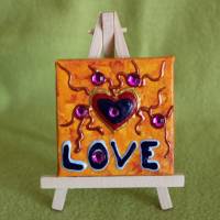 Minibild LOVE Acrylmalerei Keilrahmen Staffelei Geschenk zu Muttertag Valentinstag für Verliebte Bild 3