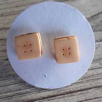Ohrstecker Ohrringe handmodelliert aus Fimo gefüllter Doppel Keks witziger Ohrschmuck Bild 1