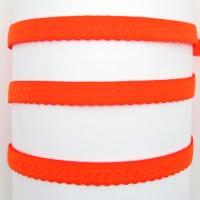 Schrägband elastisch, 12mm, vorgefalzt, Gummi, Elastic, nähen, Meterware, 1meter, orange-leuchtend Bild 1
