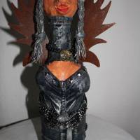 Engelsfigur BIKER-ENGEL Steampunk Gothic Verrückte Skulptur Upcycling Dekofigur Künstlerfigur Weihnachten Halloweendeko Bild 3