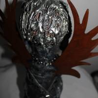 Engelsfigur BIKER-ENGEL Steampunk Gothic Verrückte Skulptur Upcycling Dekofigur Künstlerfigur Weihnachten Halloweendeko Bild 8