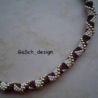Häkelkette, gehäkelte Perlenkette * Milch-Schoko-Stückchen Bild 3