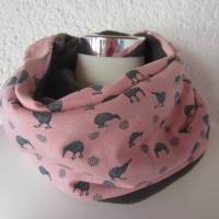 Kuscheliger Loopschal - Jersey und Fleece - grau rosa Kiwi Bild 1