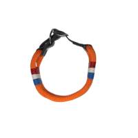 Hundehalsband, verstellbar, orange, rot, weiß, blau, Leder und Schnalle Bild 5