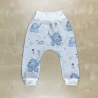 Kinderhose Gr. 80; gerade geschnittene Hose mit Elefanten; Wohlfühlhose aus Biojersey Bild 2