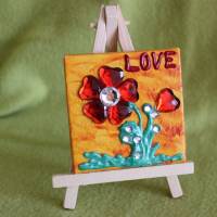 Minibild LOVE Acrylmalerei Keilrahmen Staffelei Geschenk zu Muttertag Valentinstag für Verliebte Bild 3